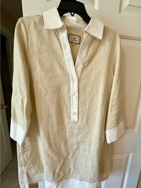 Tuckernuck Champagne Collier Linen Dress